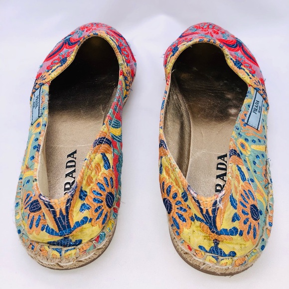 Prada Multicolor Jacquard Espadrille- size 41 - Picture 2 of 9
